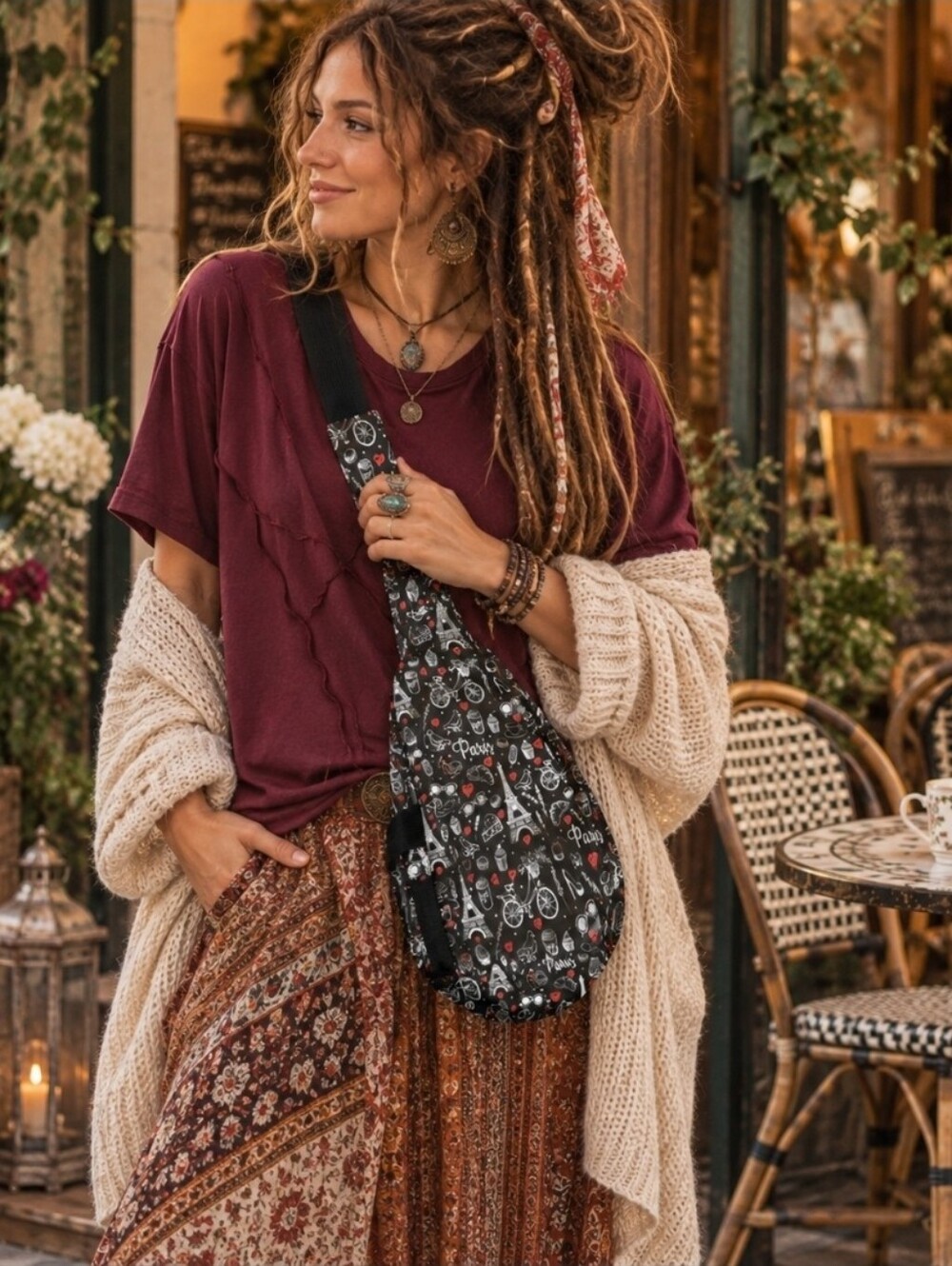 4/$15 Parisian French Girl CafeCore Crossbody Bag – Whimsical Romantic Style